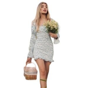 SAU LEE "Betty" Cotton & Linen Mini Dress Size 6